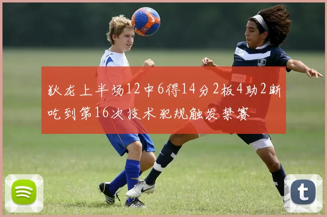 狄龙上半场12中6得14分2板4助2断吃到第16次技术犯规触发禁赛